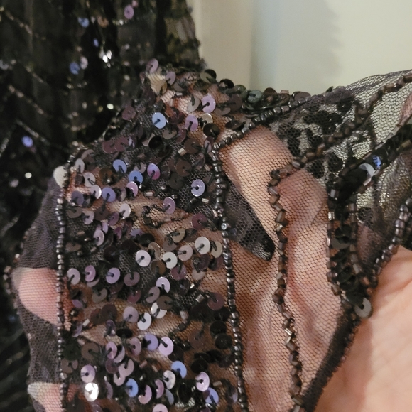Patra eggplant color sequined dress & jacket - Picture 7 of 8